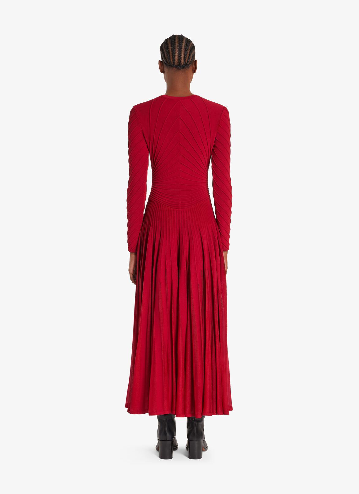Long Sculpting dress ALAÏA BURGUNDY LONG SCULPTING DRESS